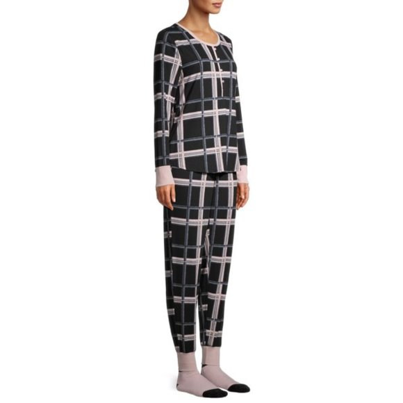 new MEDIUM PJs WARM Pajamas Black Pink Jogger Style Cozy Comfy SOFT 8 10 Socks - Picture 10 of 10